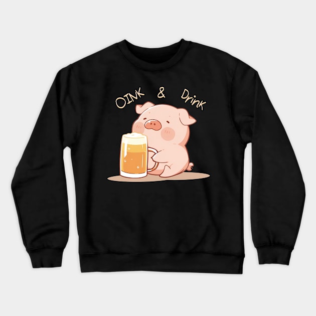 Oink & Drink Crewneck Sweatshirt by Ritvik Takkar